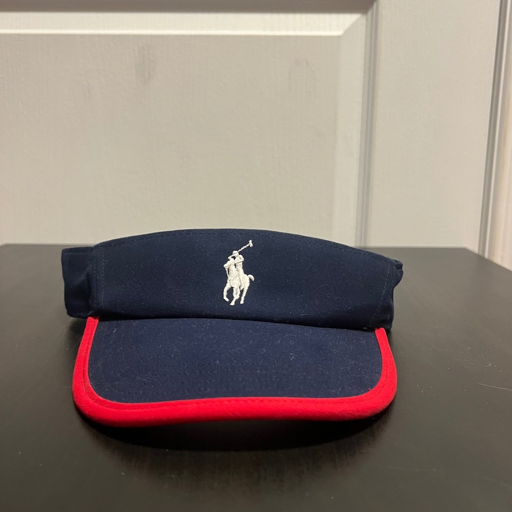 Polo Ralph Lauren US Open 2015 Tennis‎ Visor Navy Blue Red Adjustable One Size